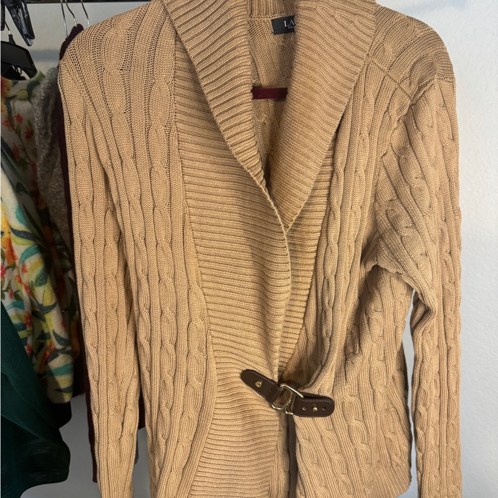 Ralph Lauren Tan Cable Knit Sweater - Picture 2 of 3